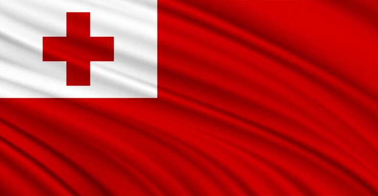 Foto nationale vlag van tonga flying effect