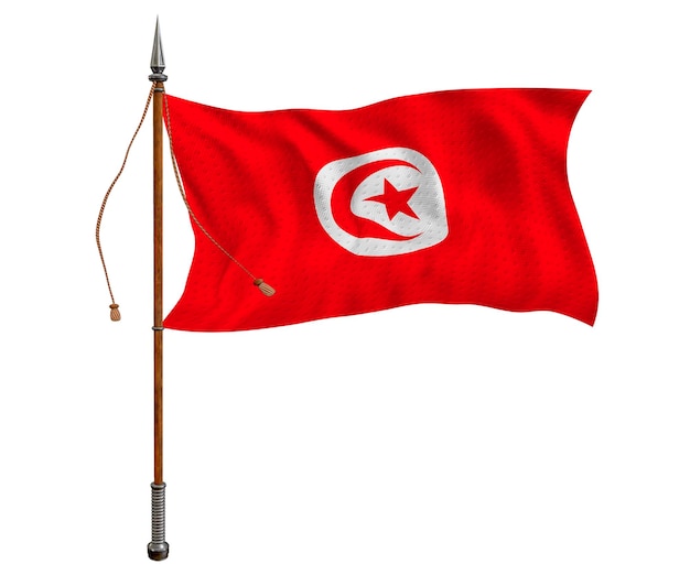 Nationale vlag van Tunesië Achtergrond met vlag van Tunesië