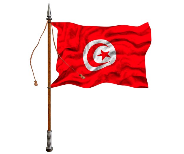 Nationale vlag van Tunesië Achtergrond met vlag van Tunesië