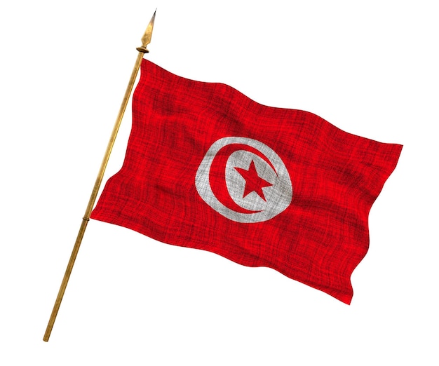 Nationale vlag van Tunesië Achtergrond met vlag van Tunesië