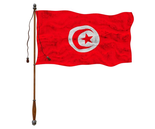 Nationale vlag van Tunesië Achtergrond met vlag van Tunesië