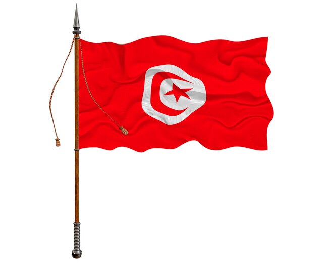 Nationale vlag van Tunesië Achtergrond met vlag van Tunesië