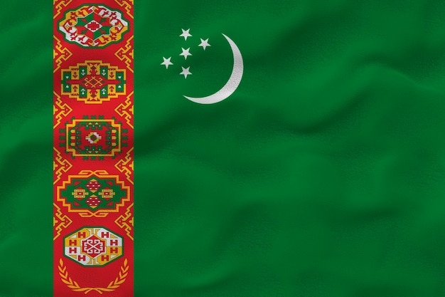 Nationale vlag van Turkmenistan Achtergrond met vlag van Turkmenistan