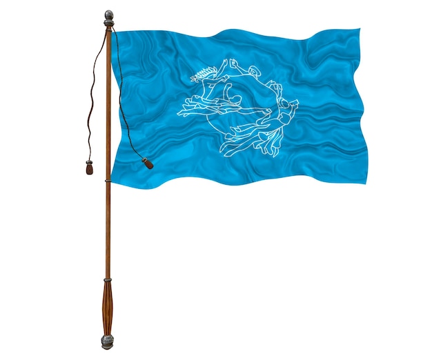 Foto nationale vlag van upu achtergrond met vlag van upu
