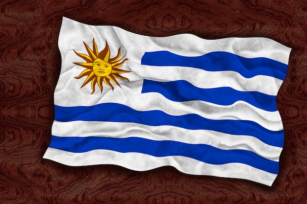 Nationale vlag van Uruguay Achtergrond met vlag van Uruguay