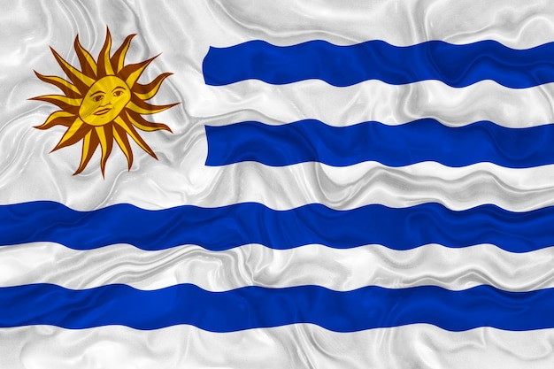 Nationale vlag van Uruguay Achtergrond met vlag van Uruguay