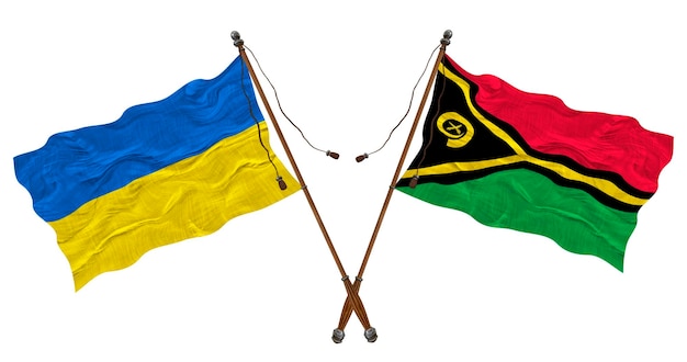 Nationale vlag van Vanuatu en Oekraïne Achtergrond voor ontwerpers