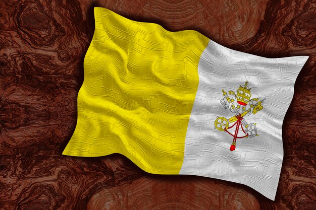 Nationale vlag van Vaticaanstad Achtergrond met vlag van Vaticaanstad