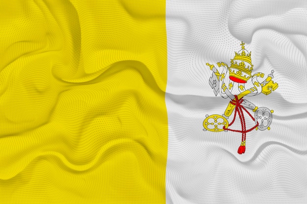 Nationale vlag van Vaticaanstad Achtergrond met vlag van Vaticaanstad
