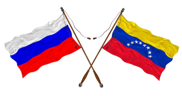 Nationale vlag van Venezuela en Rusland Achtergrond voor ontwerpers