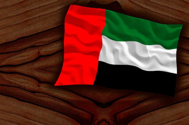 Nationale vlag van Verenigde Arabische Emiraten Achtergrond met vlag van Verenigde Arabische Emiraten