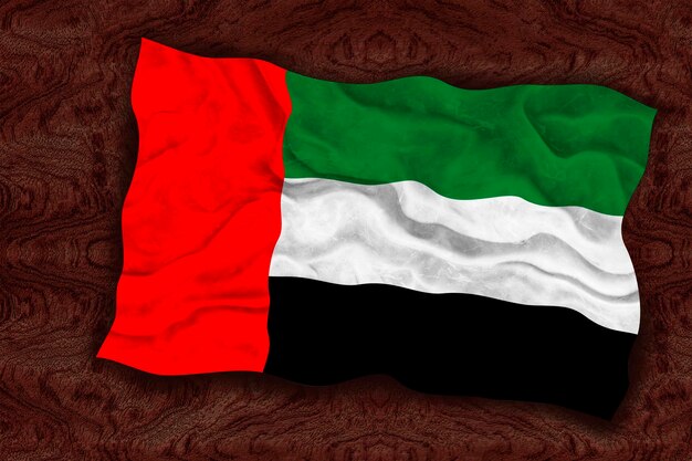 Nationale vlag van Verenigde Arabische Emiraten Achtergrond met vlag van Verenigde Arabische Emiraten