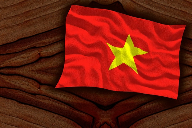 Nationale vlag van Vietnam Achtergrond met vlag van Vietnam