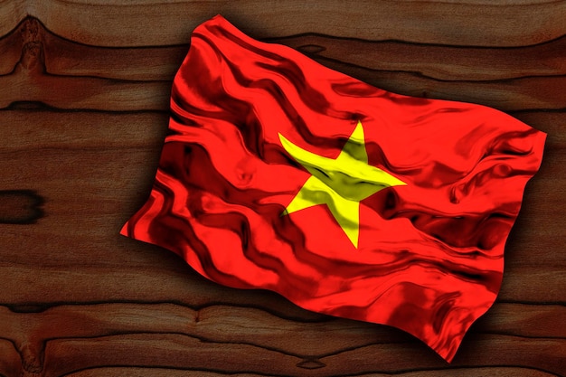 Nationale vlag van Vietnam Achtergrond met vlag van Vietnam