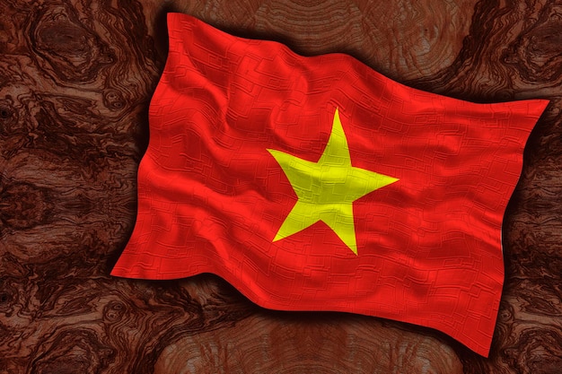 Nationale vlag van Vietnam Achtergrond met vlag van Vietnam