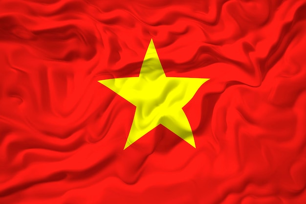 Nationale vlag van Vietnam Achtergrond met vlag van Vietnam