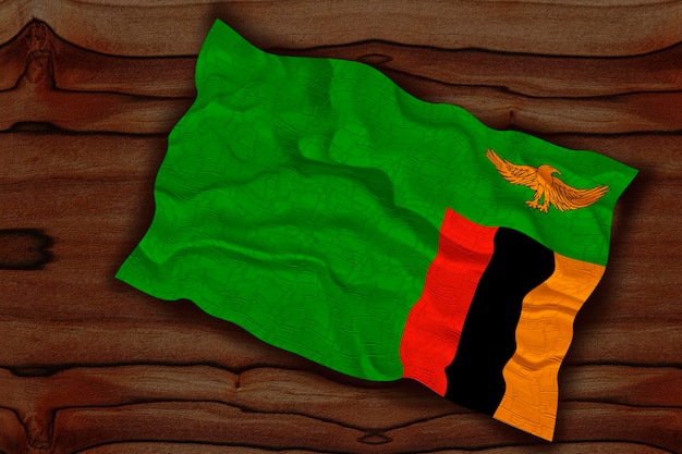 Nationale vlag van Zambia Achtergrond met vlag van Zambia
