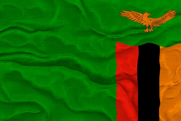 Nationale vlag van Zambia Achtergrond met vlag van Zambia