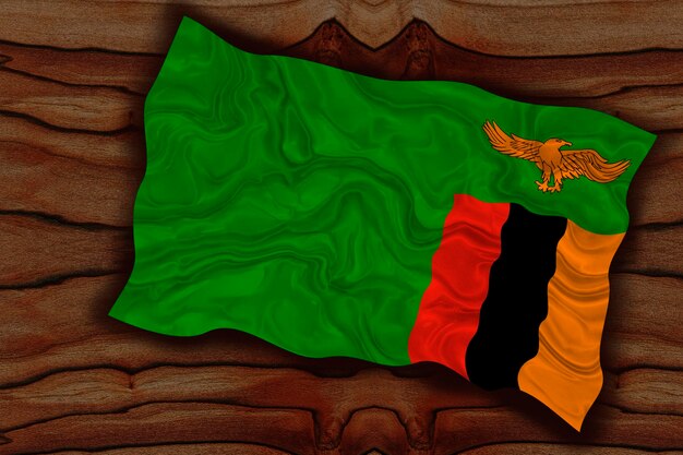 Nationale vlag van Zambia Achtergrond met vlag van Zambia