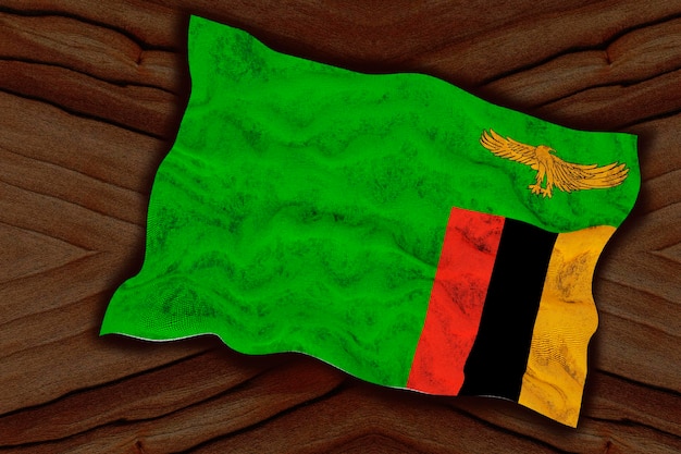 Nationale vlag van Zambia Achtergrond met vlag van Zambia