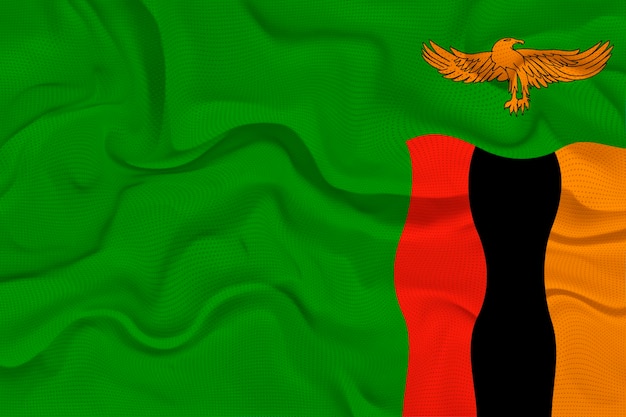 Nationale vlag van Zambia Achtergrond met vlag van Zambia