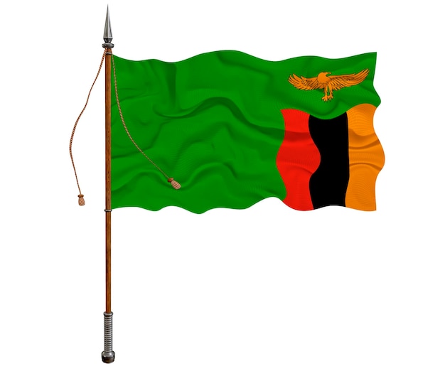 Nationale vlag van Zambia Achtergrond met vlag van Zambia