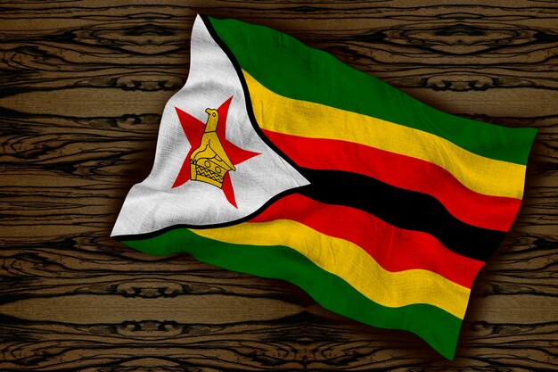 Nationale vlag van Zimbabwe Achtergrond met vlag van Zimbabwe