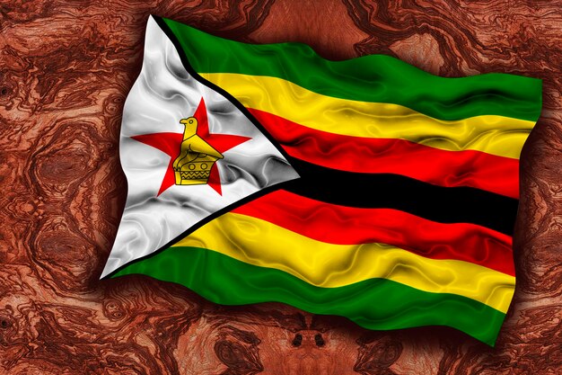 Nationale vlag van Zimbabwe Achtergrond met vlag van Zimbabwe