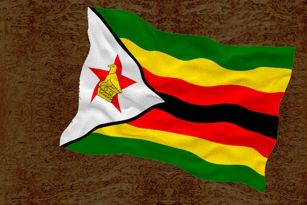 Nationale vlag van Zimbabwe Achtergrond met vlag van Zimbabwe
