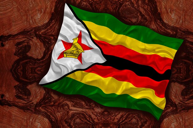 Nationale vlag van Zimbabwe Achtergrond met vlag van Zimbabwe