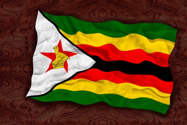 Nationale vlag van Zimbabwe Achtergrond met vlag van Zimbabwe