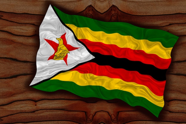 Nationale vlag van Zimbabwe Achtergrond met vlag van Zimbabwe