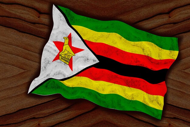 Nationale vlag van Zimbabwe Achtergrond met vlag van Zimbabwe