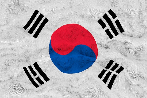Nationale vlag van Zuid-Korea Achtergrond met vlag van Zuid-Korea