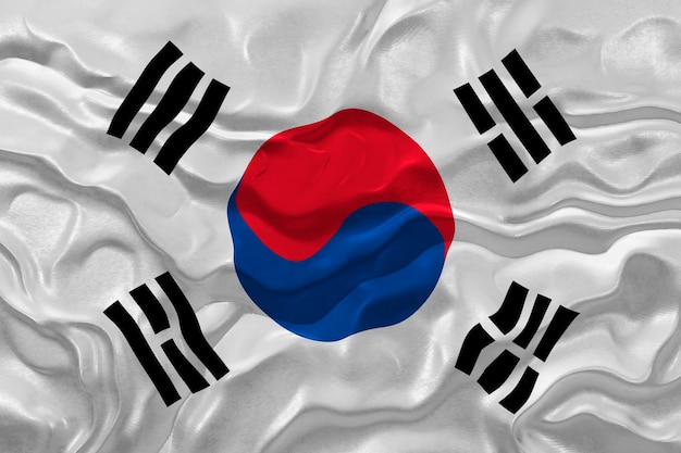 Nationale vlag van Zuid-Korea Achtergrond met vlag van Zuid-Korea