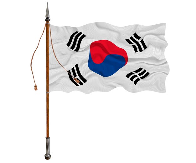 Nationale vlag van Zuid-Korea Achtergrond met vlag van Zuid-Korea