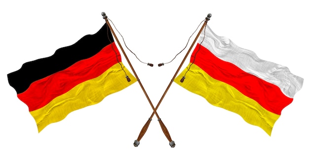 Nationale vlag van Zuid-Ossetië en Duitsland Achtergrond voor ontwerpers