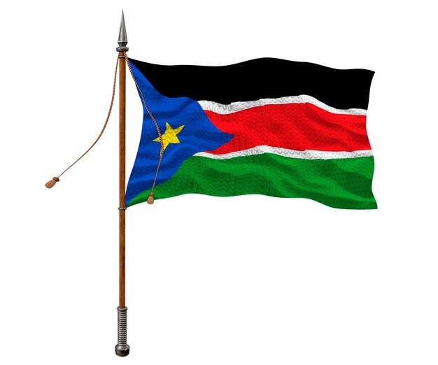 Nationale vlag van Zuid-Soedan Achtergrond met vlag van Zuid-Soedan