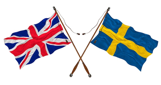 Nationale vlag van Zweden Achtergrond met vlag van Zweden