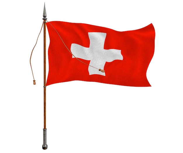 Nationale vlag van Zwitserland Achtergrond met vlag Vlag Zwitserland