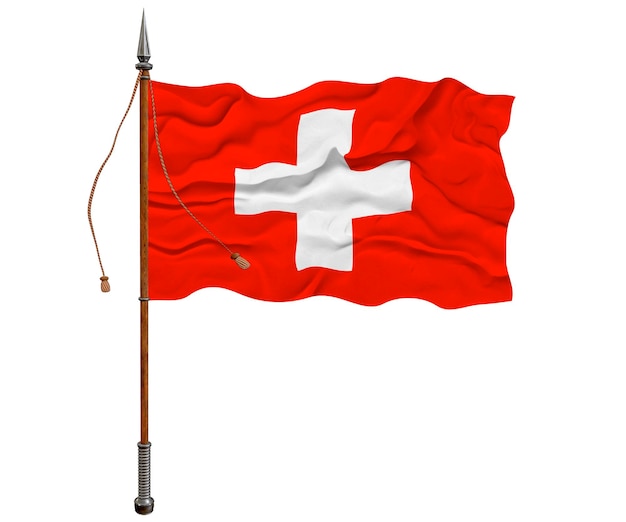 Nationale vlag van Zwitserland Achtergrond met vlag Vlag Zwitserland