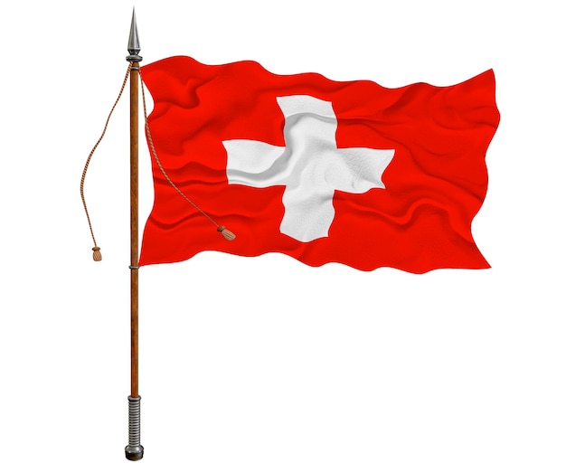 Nationale vlag van Zwitserland Achtergrond met vlag Vlag Zwitserland