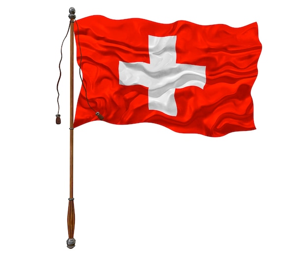 Nationale vlag van Zwitserland Achtergrond met vlag Vlag Zwitserland