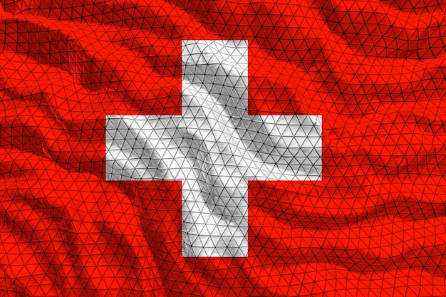 Nationale vlag van Zwitserland Achtergrond met vlag Vlag Zwitserland