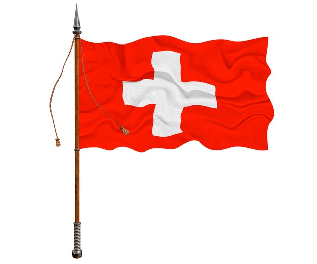 Nationale vlag van Zwitserland Achtergrond met vlag Vlag Zwitserland