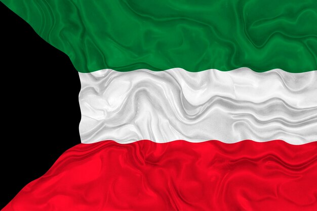Nationale vlag Vlag van Koeweit Achtergrond met vlag Vlag van Koeweit