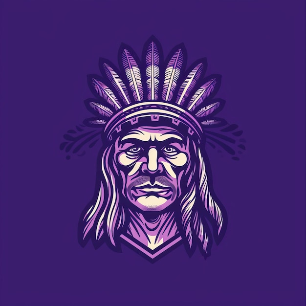 Native American Chief Portrait Logo For Cannabis Brand