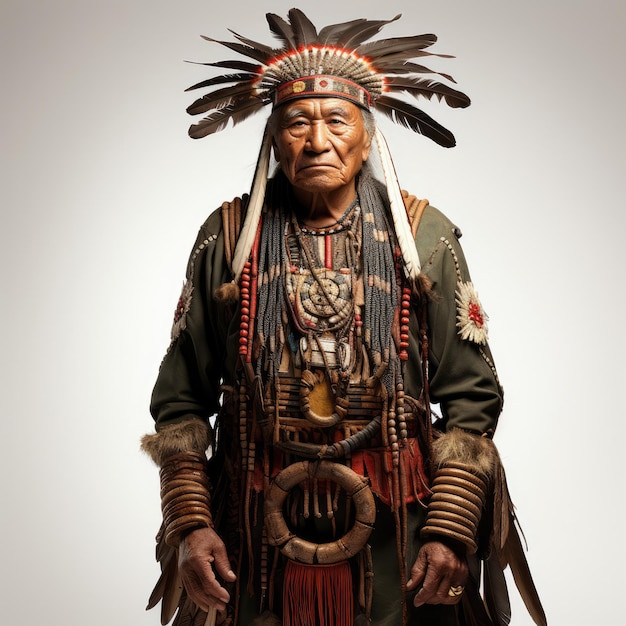 Native American Chief in Traditional Attire