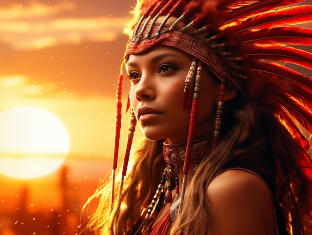 Native American Population American Indians Authentic Culture Dresses and Traditions