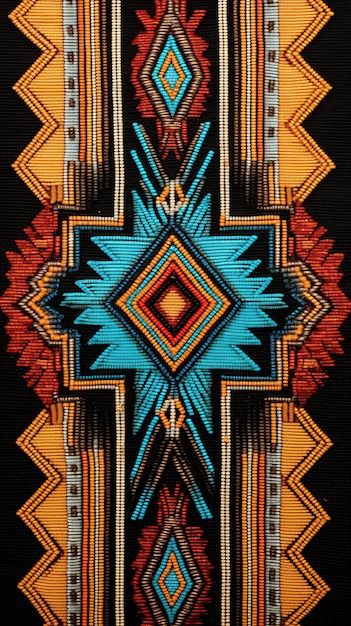 Native American traditional pattern ethnic design embroidery background